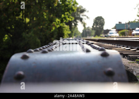 Stazione ponte sopra il fiume anguilla in Logansport Indiana Foto Stock