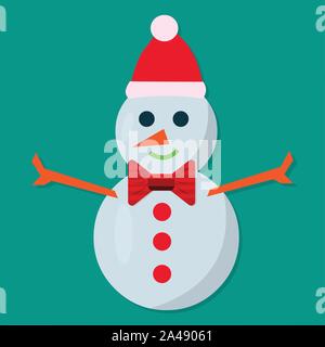 Pupazzo di neve isolato per il concetto di natale illustrazione vettoriale Illustrazione Vettoriale