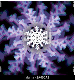 Natale segno del fiocco di neve con aberrazioni Illustrazione Vettoriale