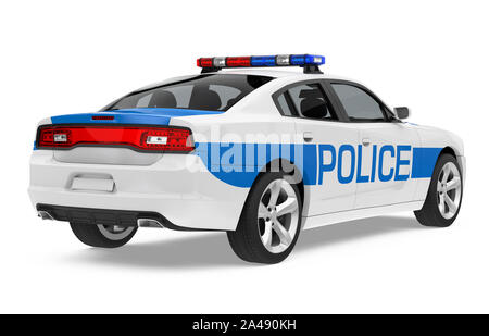 Auto della Polizia isolato Foto Stock