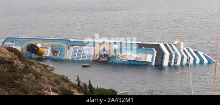 NAUGRAGIO DELLA COSTA CONCORDIA . ISOLA DEL GIGLIO Foto Stock