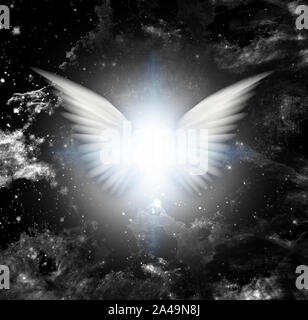 Shining le ali di angelo o star Foto Stock
