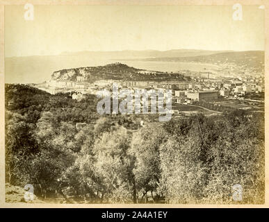 Europa, Frankreich, Nizza, Blick auf den Hafen von Nizza , Aufnahme zwischen 1890 - 1900 , Fotograf mir nicht bekannt . / Europa, Francia, bella vista sul porto di Nizza , fotografia da circa 1890 - 1900 , fotografo sconosciuto . Foto Stock