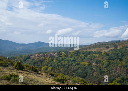 Paesaggio. La Sierra Norte Riserva Naturale, provincia di Guadalajara, Castilla La Mancha, in Spagna. Foto Stock