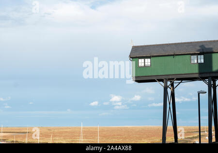 Il vecchio granaio convertito edificio magazzino a Wells accanto al mare, Norfolk, Regno Unito Foto Stock