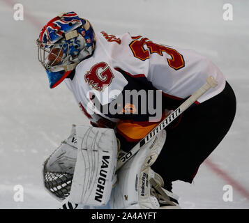 Guildford, Regno Unito. Xiii oct, 2019. GUILDFORD, Inghilterra. 13 ottobre: Petr Cech di Guildford Phoenix Ex Arsenale e Chelsea Player durante la National Hockey League tra Guildford Phoenix e Swindon Wildcats 2 a Guildford Spectrum Stadium di Guildford, Inghilterra il 13 ottobre 2019 Credit: Azione Foto Sport/Alamy Live News Foto Stock