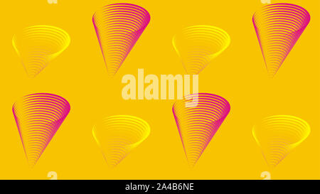 Abstract luminose magenta e spirali di limone su caldo giallo Foto Stock