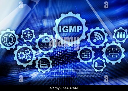 IGMP. Internet Group Management Protocol concetto. La tecnologia delle comunicazioni Foto Stock