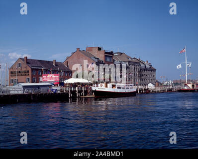 Il Custom House Blocco, costruito nel 1847 di Atlantic Avenue su Long Wharf, Boston, Massachusetts Foto Stock