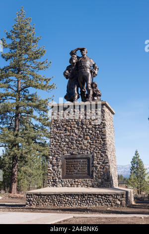 La Donner Party memorial in Truckee, una città non costituite in società in Nevada County, California, a poche miglia a nord del Lago di Tahoe Foto Stock