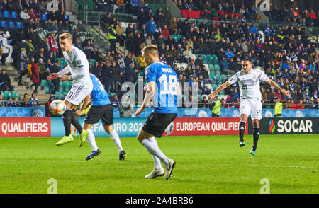 Tallinn, Estonia. 13 ott 2019. Ilkay GÜNDOGAN, DFB 21, punteggi, germogli obiettivo per 0-1 ESTLAND - Germania importante: DFB regolamenti vietano qualsiasi uso di fotografie come sequenze di immagini e/o quasi-video. La qualificazione per i Campionati Europei quali EM, 2020 stagione 2019/2020, 13 ottobre 2019 a Tallinn, Estland. Credito: Peter Schatz/Alamy Live News Foto Stock