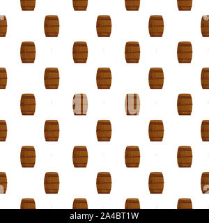 Cartoon pattern del vino in legno o barili di birra illustrazione su sfondo bianco. Vintage clip art in stile retrò Foto Stock