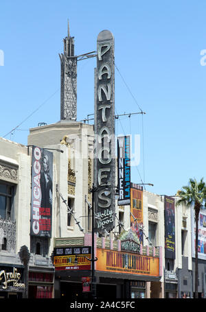 Il Pantages Theater si trova a Hollywood e di vigna, Hollywood, California Foto Stock