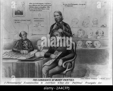 Il candidato di molte parti. Un phrenological esame per accertare che i suoi principi politici sono Foto Stock