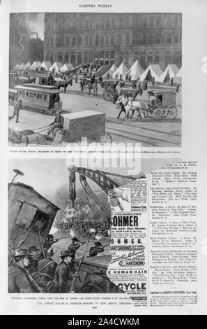 I grandi scioperi ferroviari - scene in e circa Chicago Foto Stock