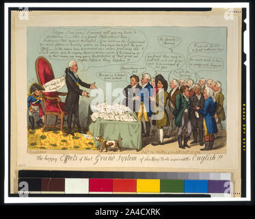 La felice effetti di quel grand systom [sic] di porte di chiusura contro l'inglese!!!! / Cruikshank. Foto Stock