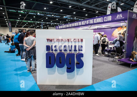 Il Kennel Club cani Discovery mostra a Excel di Londra, Regno Unito Foto Stock