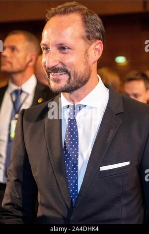 Berlino, Germania Ottobre 13, 2019: Crown Princess Mette-Marit di Norvegia presenta la sua antologia di Norvegia - 13.10.2019 Haakon Magnus di Norvegia, azione. Singola immagine. | U | Utilizzo di tutto il mondo Foto Stock