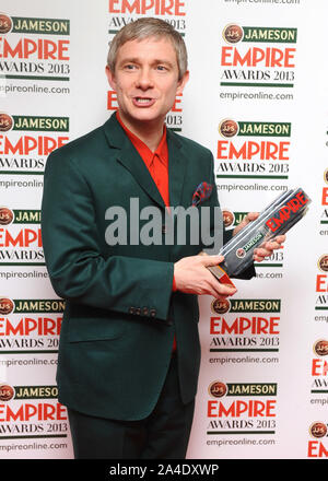 Foto deve essere accreditato ©Kate verde/Alpha premere 077037 24/03/2013 Martin Freeman Jameson Empire Film Awards 2013 Grosvenor Hotel Londra Foto Stock