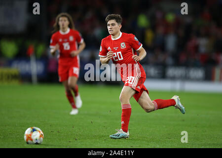 Cardiff, Regno Unito. Xiii oct, 2019. Daniel James del Galles. UEFA Euro 2020 il qualificatore corrispondono, Galles v Croazia al Cardiff City Stadium di Cardiff, Galles del Sud domenica 13 ottobre 2019. pic da Andrew Orchard /Andrew Orchard fotografia sportiva/Alamy live News solo uso editoriale Credito: Andrew Orchard fotografia sportiva/Alamy Live News Foto Stock