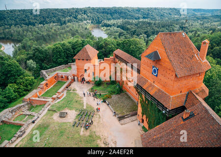 Castello Turaida rovine medievali a Sigulda, Lettonia Foto Stock