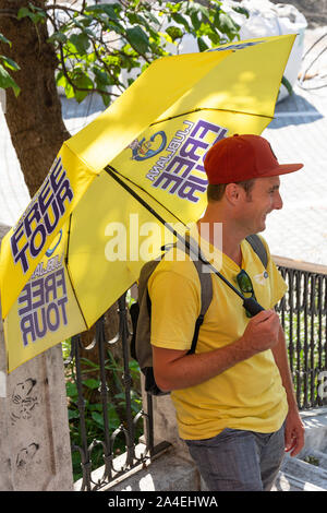 Guida turistica di dare visita gratuita della città, Città Vecchia, Lubiana, Slovenia Foto Stock