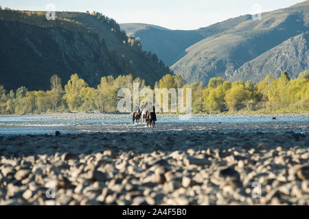 I discendenti dei Cosacchi in Altai Foto Stock