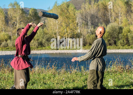 I discendenti dei Cosacchi in Altai Foto Stock