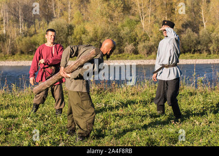 I discendenti dei Cosacchi in Altai Foto Stock