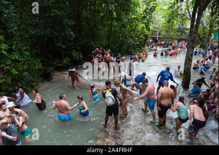 Cascate del Fiume Dunn, Ocho Rios, Giamaica. Foto Stock
