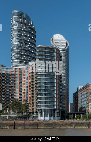 New Providence Wharf, Blackwall con la provvidenza e Ontario blocchi a torre Foto Stock