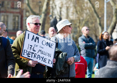 Londra, Regno Unito. Pro-Brexit protesta. Foto Stock