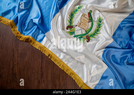 Guatemala bandiera sventola - vista superiore - Giorno di indipendenza in Guatemala Foto Stock