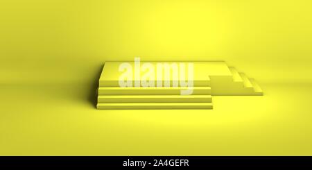 3D rendering di un giallo sfondo geometrico per pubblicità commerciale Foto Stock