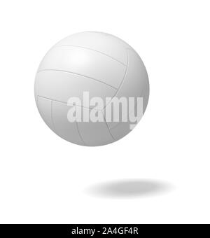 3D rendering di una singola bianco volley ball su uno sfondo bianco. Foto Stock