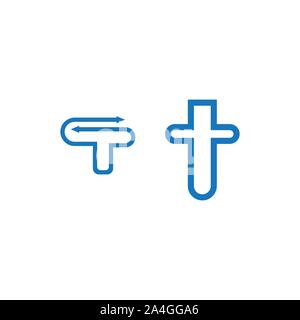 Lettera T icona logo design elementi di modello, elegante e semplice - il vettore Illustrazione Vettoriale