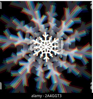 Natale segno del fiocco di neve con aberrazioni Illustrazione Vettoriale