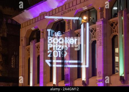 Londra REGNO UNITO XIV Ott. 2019 premio di Booker Awards 2019 tenutasi presso la Guildhall di Londra. Il premio di Booker è il principale premio letterario nel mondo di lingua inglese. Il comune di vincitori sono Margret Atwood, per i testamenti e Bernardino Evaristo, per ragazza Donna, altre foto: Credito Ian DavidsonAlamy Live News Foto Stock