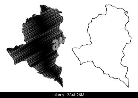 Highlands occidentali della provincia (Stato Indipendente di Papua Nuova Guinea, PNG, Province di Papua Nuova Guinea) mappa illustrazione vettoriale, scribble schizzo Wester Illustrazione Vettoriale