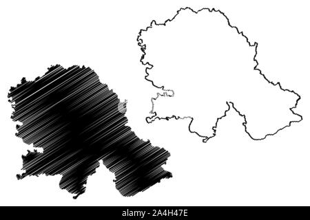 Provincia Autonoma di Vojvodina (Repubblica di Serbia) mappa illustrazione vettoriale, scribble schizzo Vojvodina mappa Illustrazione Vettoriale