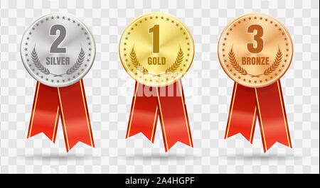 Oro Argento bronzo vincitore badges Illustrazione Vettoriale