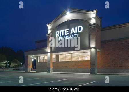 Nuova Hartford, New York - Ott 14, 2019: Rite-Aid Corporation è la più grande American Pharmaceutical e farmacia catena in noi. Foto Stock