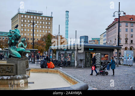 Autunno scene di strada da Göteborg Svezia Foto Stock