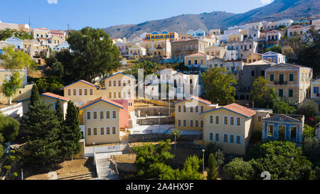 Vista aerea della città sull isola di Rodi, Grecia Foto Stock