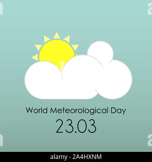 World Meteorological giorno nuvoloso con icona a forma di nuvola Foto Stock