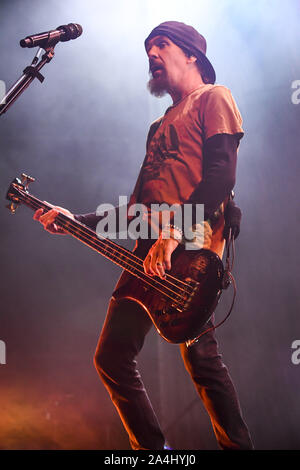 Ottobre 13, 2019, Ontario, CA, U.S: Robbie Merrill, Bass e backing vocals per Godsmack 2019 Autunno Tour Ottobre 13th, 2019 in Ontario, California alla Toyota Arena (credito Immagine: © Dave Safley/ZUMA filo) Foto Stock