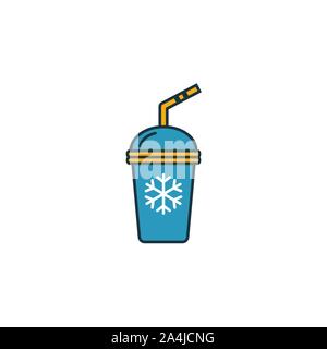 Caffè ghiacciato e la relativa icona. Linea sottile design simbolo da coffe shop icona Collezione. Interfaccia utente e UX. Creative semplice caffè ghiacciato icona per web e mobile Illustrazione Vettoriale