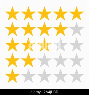 Star rating icona impostare Illustrazione Vettoriale