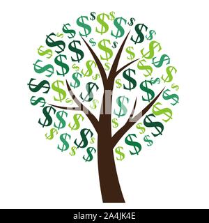 Piano finanziario. Money Tree - simbolo del business di successo. Illustrazione Vettoriale Illustrazione Vettoriale