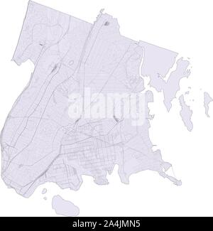 Mappa satellitare di New York City, il Bronx, Stati Uniti d'America. Mappa di strade, tangenziali e autostrade, fiumi, linee ferroviarie. Mappa di trasporto Illustrazione Vettoriale